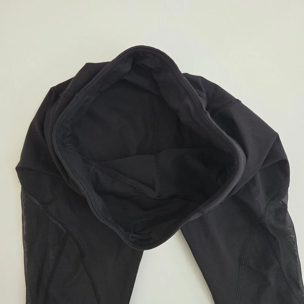 Lululemon Black Crop Leggings Womens Size 10 Running Training Activewear FLAWED
